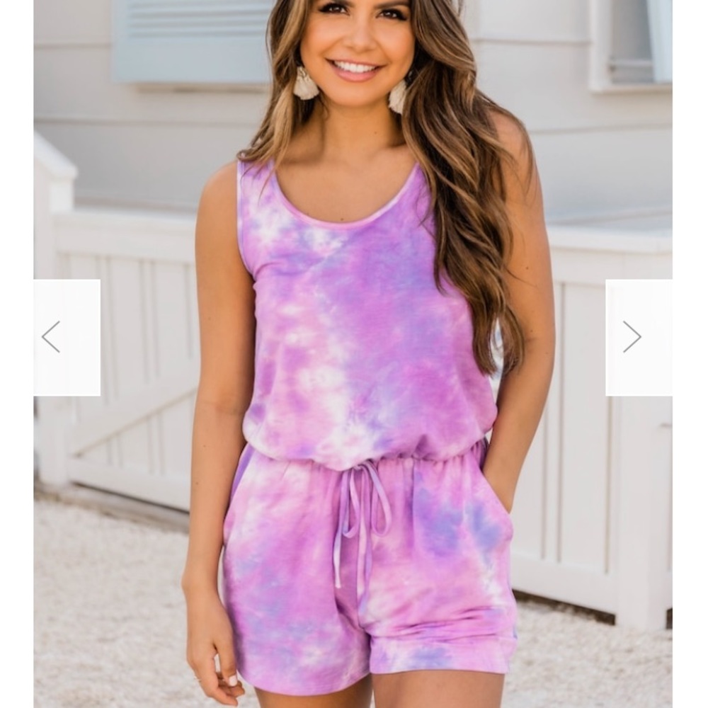 Summer Classics Tie Dye Romper in Purple